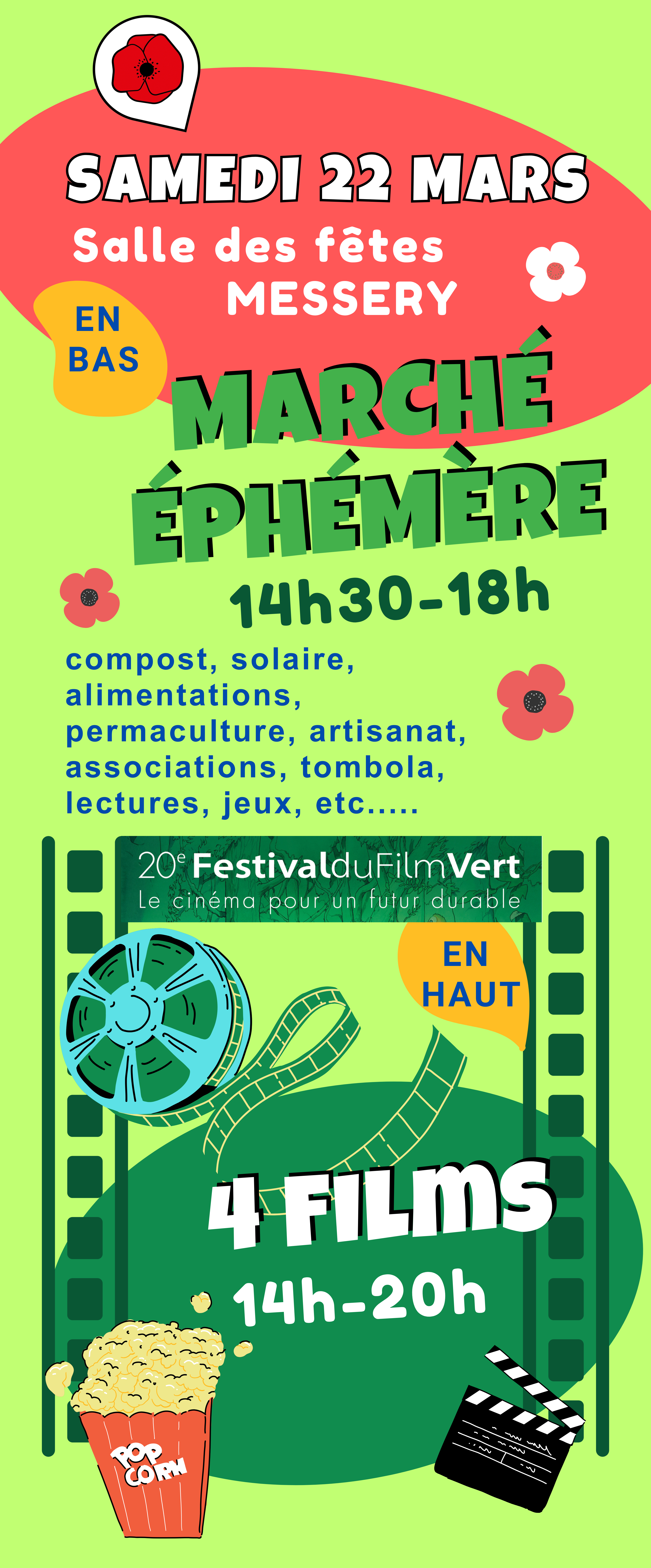 rollup printemps coquelicots (852 x 2052 mm)
